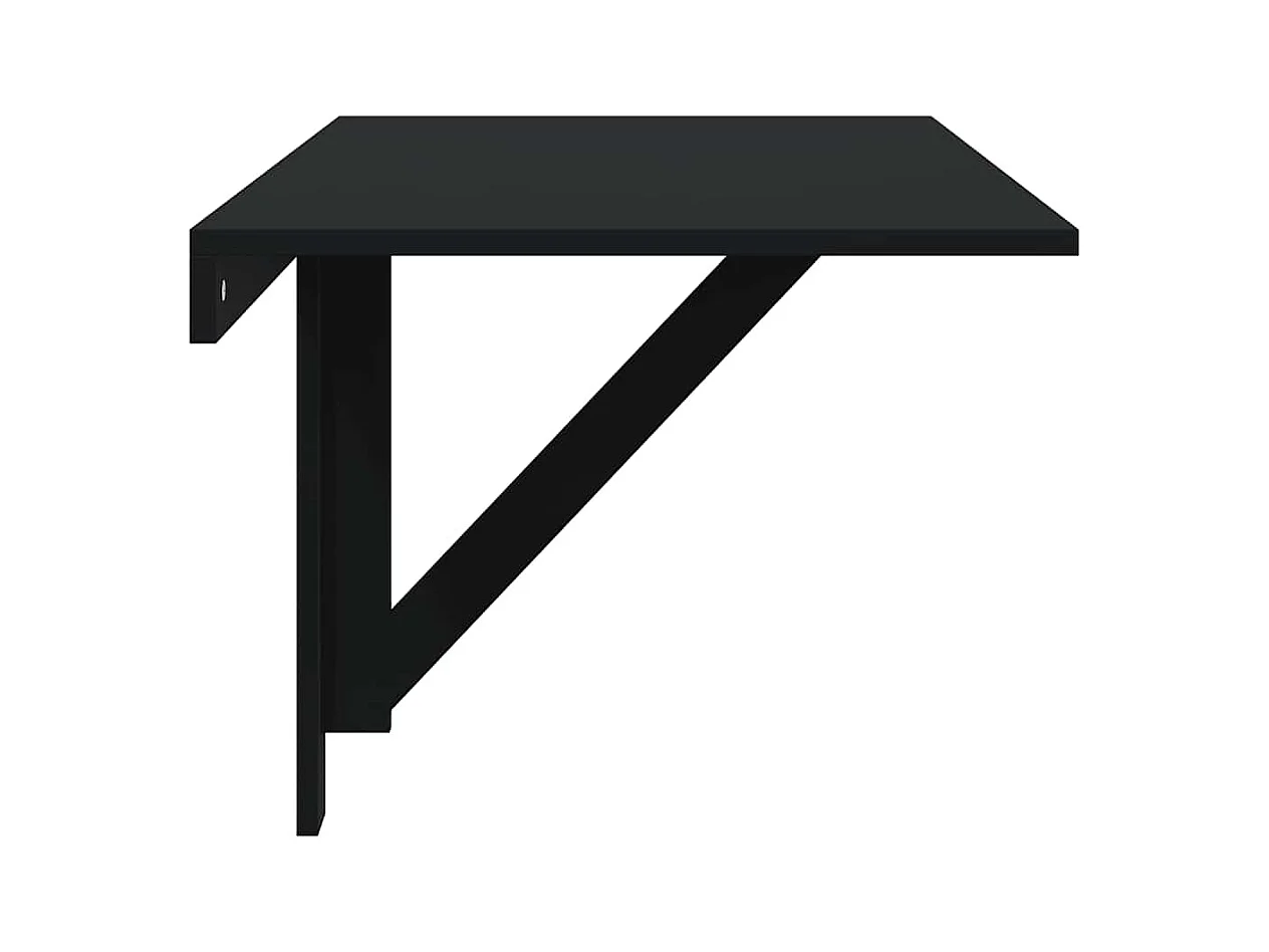 Wandtafel inklapbaar 100x60x56 cm bewerkt hout zwart