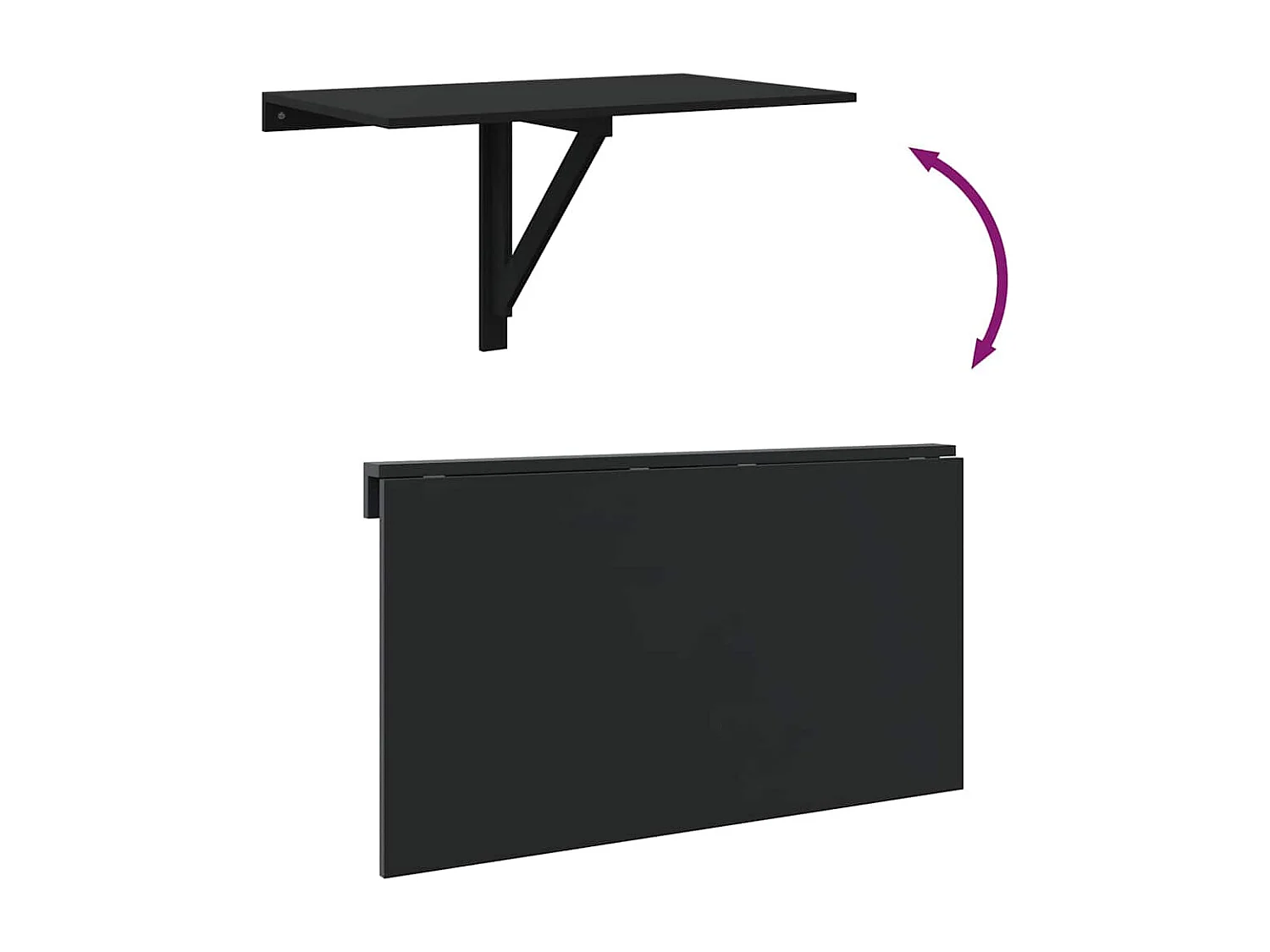Table murale pliable Noir 100x60x56 cm Bois d'ingénierie