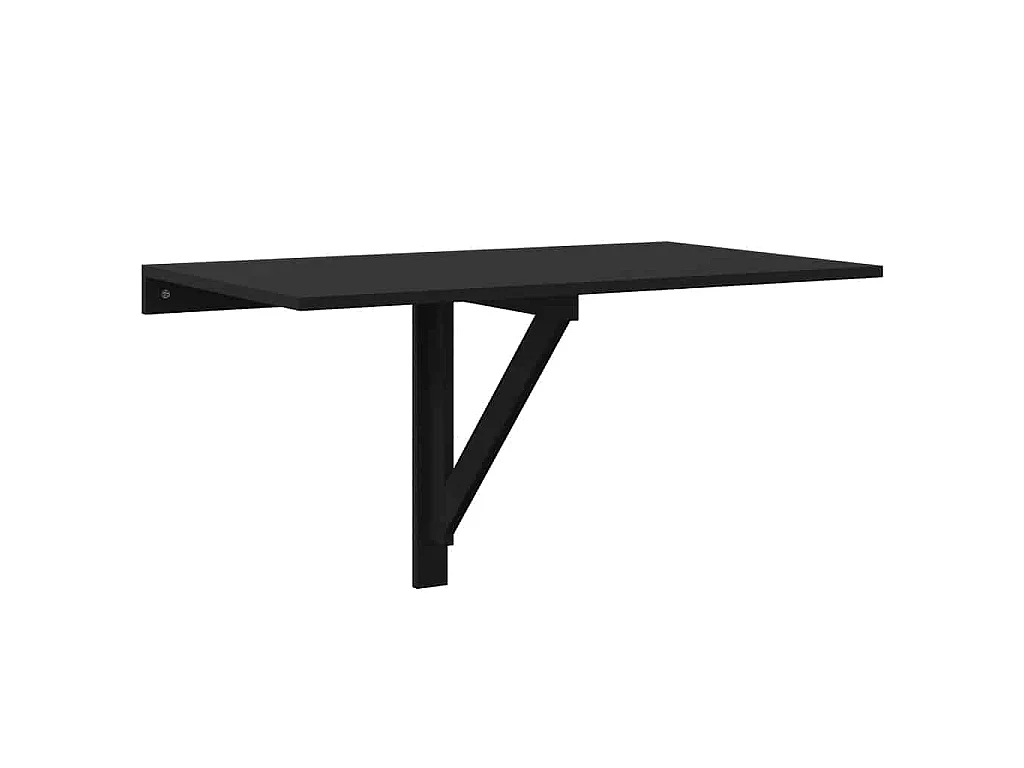 Tavolino da Parete Pieghevole Nero 110x38x75 cm in Multistrato