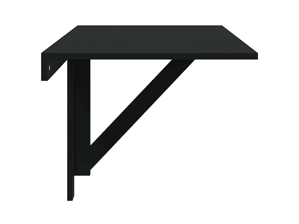 Tavolino da Parete Pieghevole Nero 110x38x75 cm in Multistrato