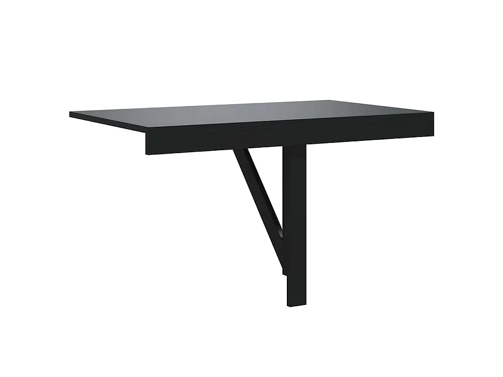 Tavolino da Parete Pieghevole Nero 110x38x75 cm in Multistrato