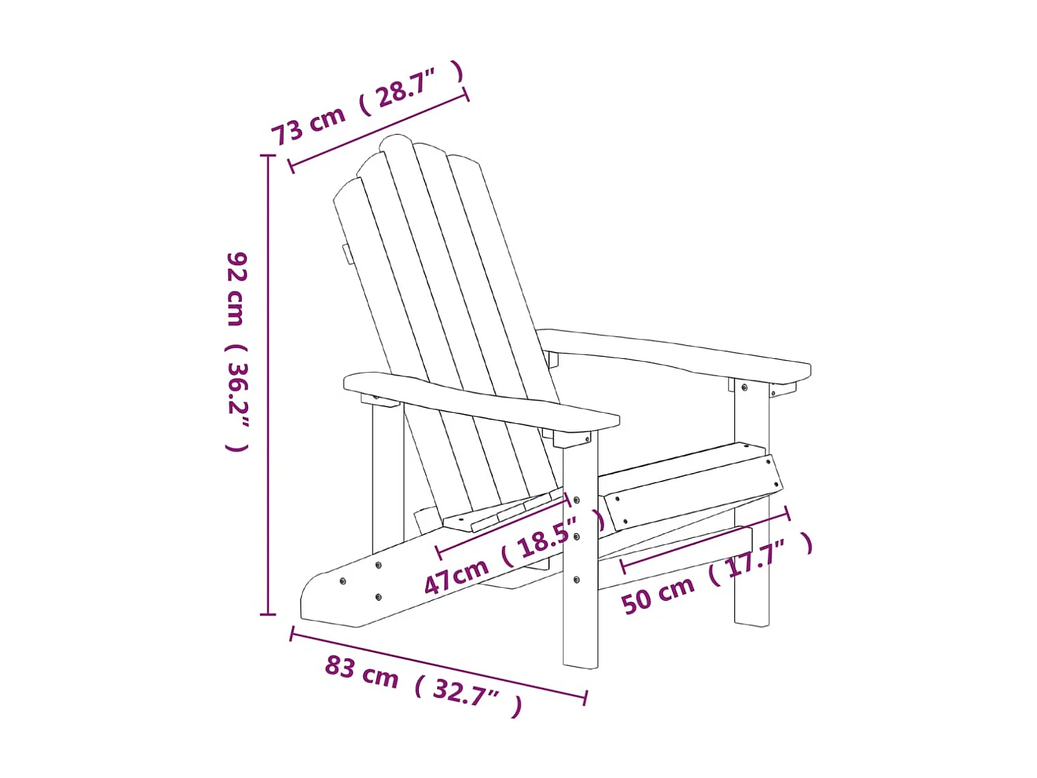 Adirondack-Gartenstuhl HDPE Weiß