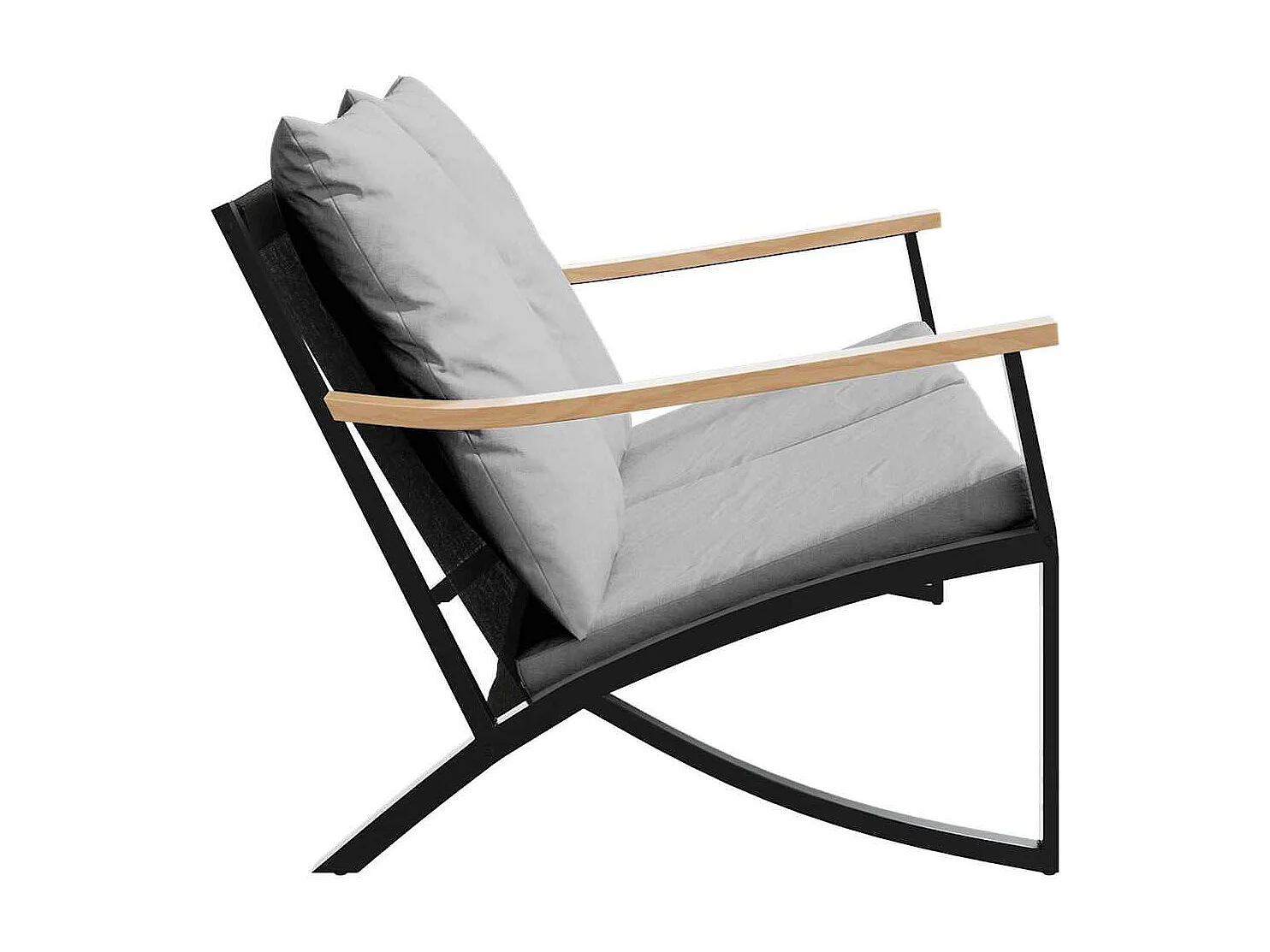 Banc de jardin avec coussins 120 cm noir acier