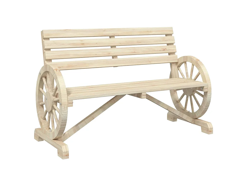 Panca da Giardino a 2 Posti in Legno Massello di Abete
