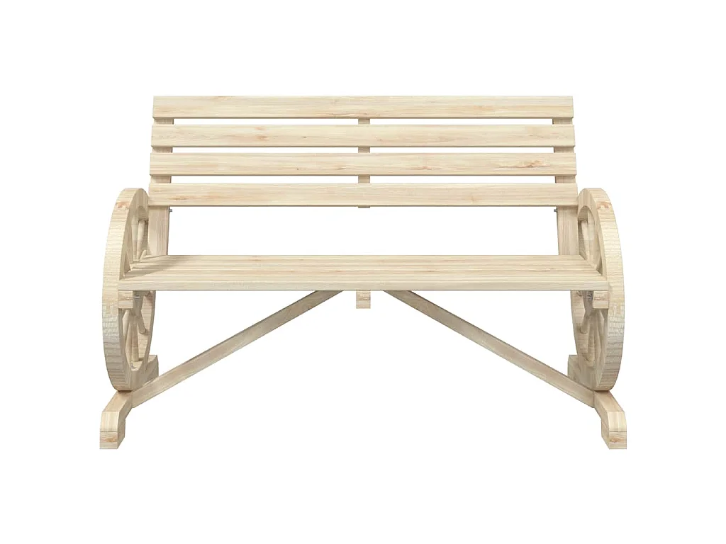 Panca da Giardino a 2 Posti in Legno Massello di Abete
