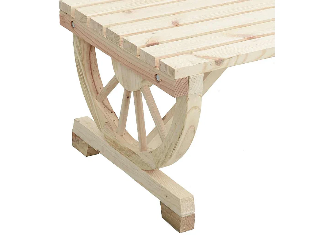 Panca da Giardino a 2 Posti in Legno Massello di Abete