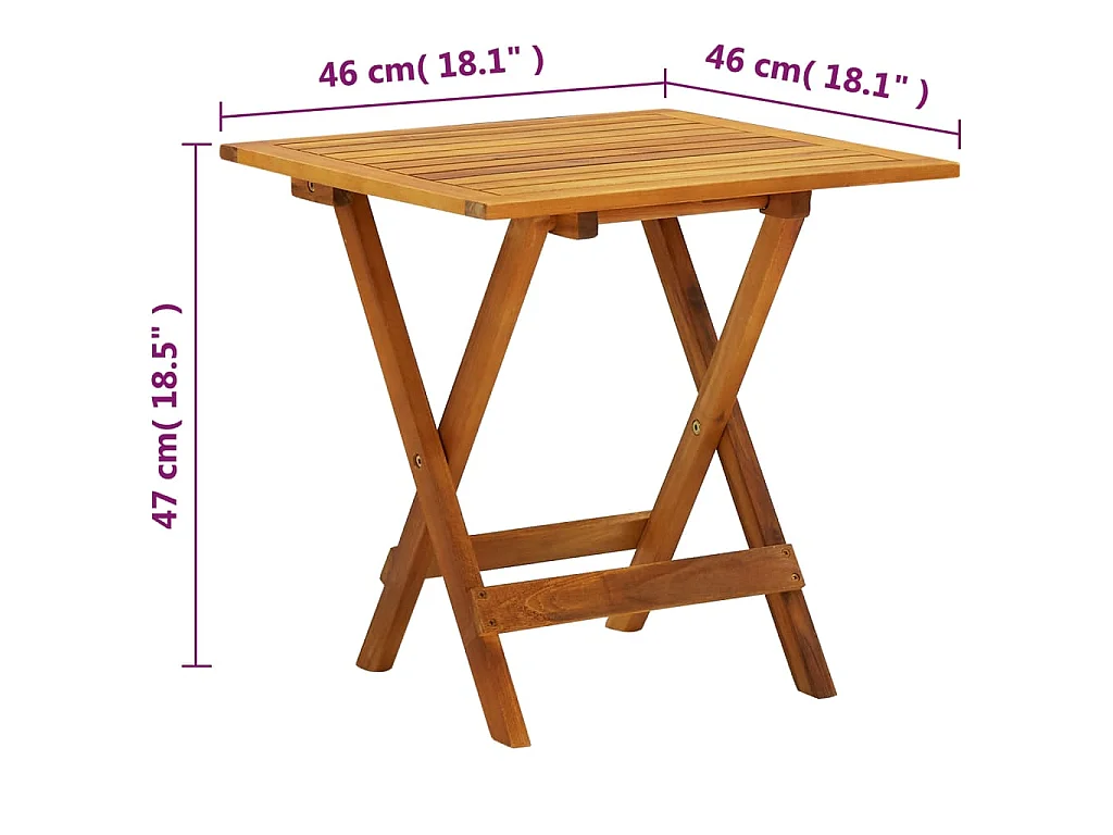 Bistrotisch 46x46x47 cm Massivholz Akazie