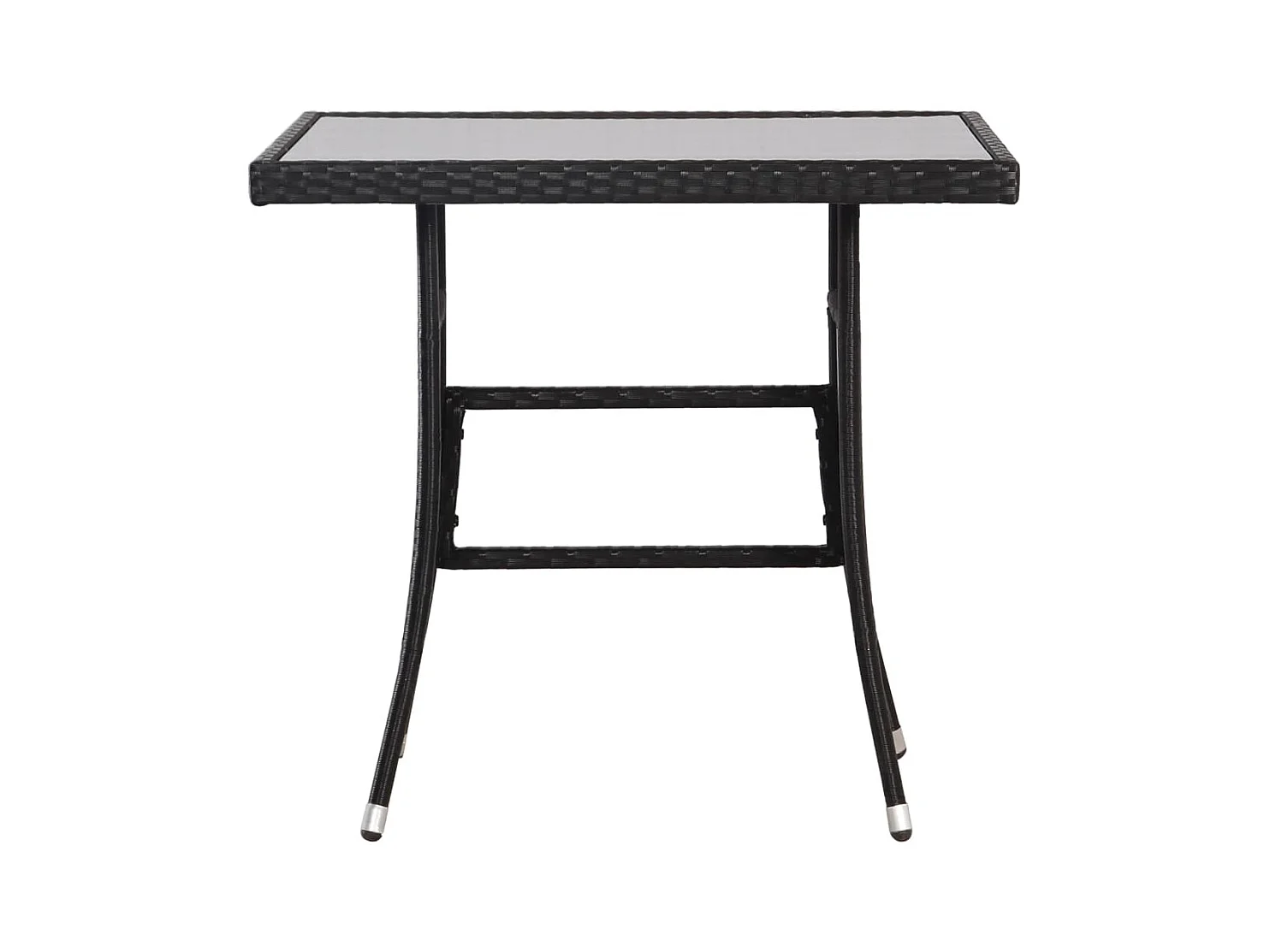 Table de jardin Noir 80x80x74 cm Résine tressée