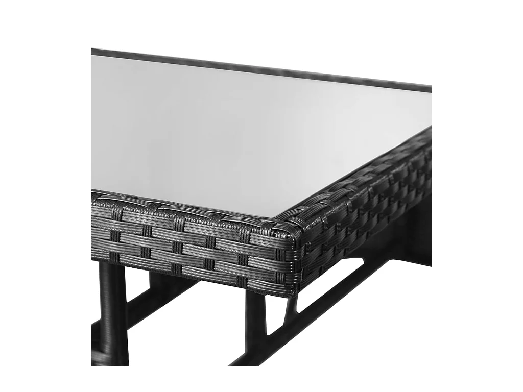 Table de jardin Noir 80x80x74 cm Résine tressée