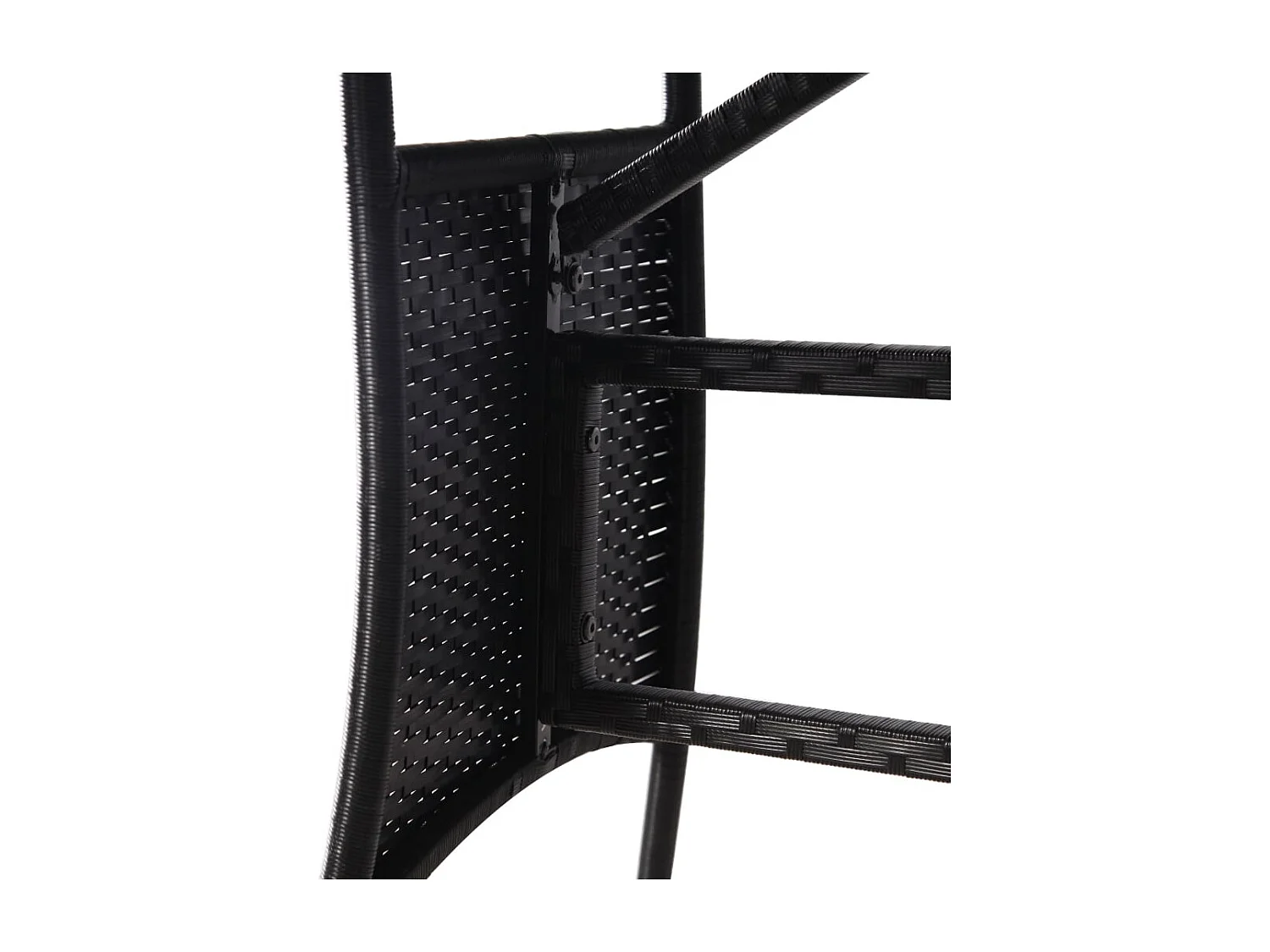 Table de jardin Noir 80x80x74 cm Résine tressée