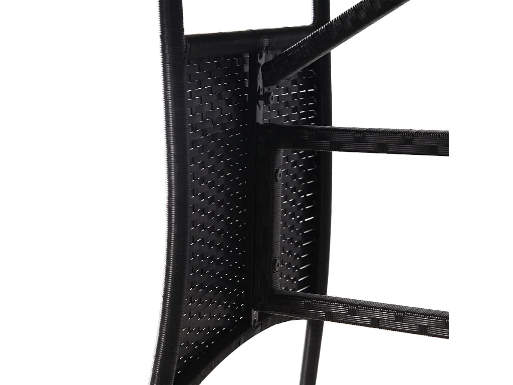 Tavolo da Giardino Nero 80x80x74 cm in Polyrattan