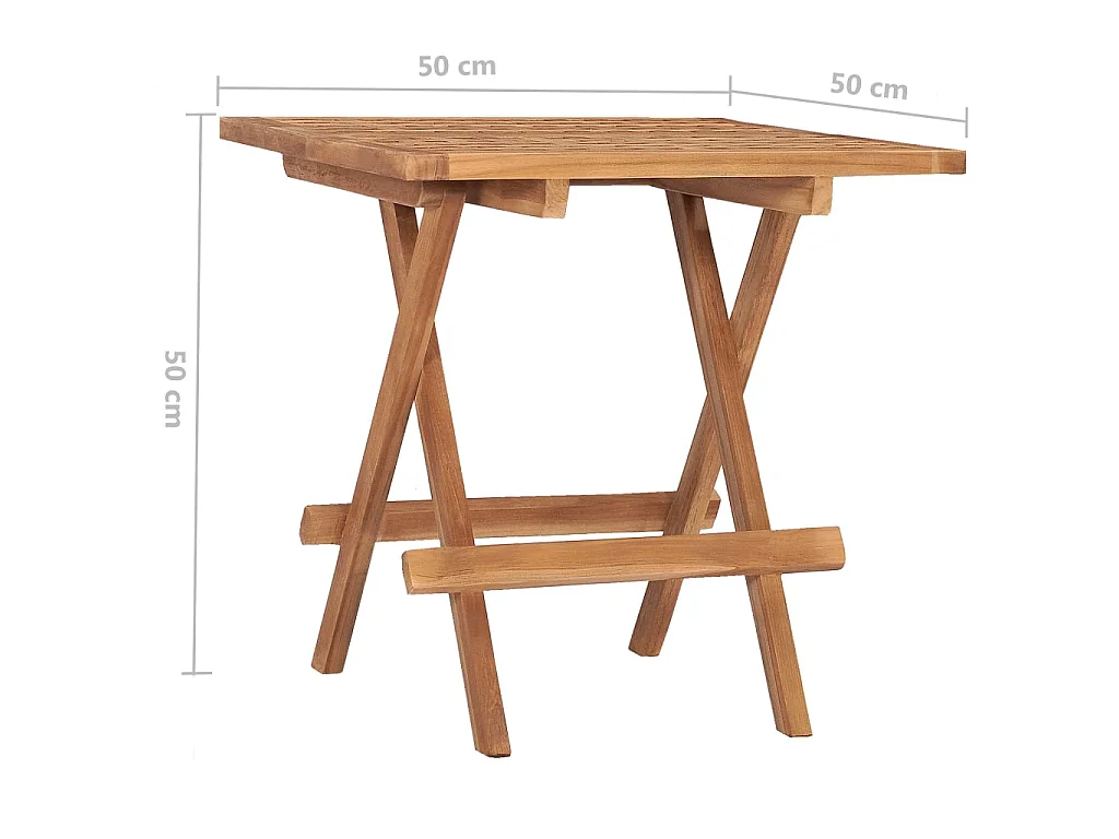 Klappbarer Gartentisch 50x50x50 cm Teak Massivholz