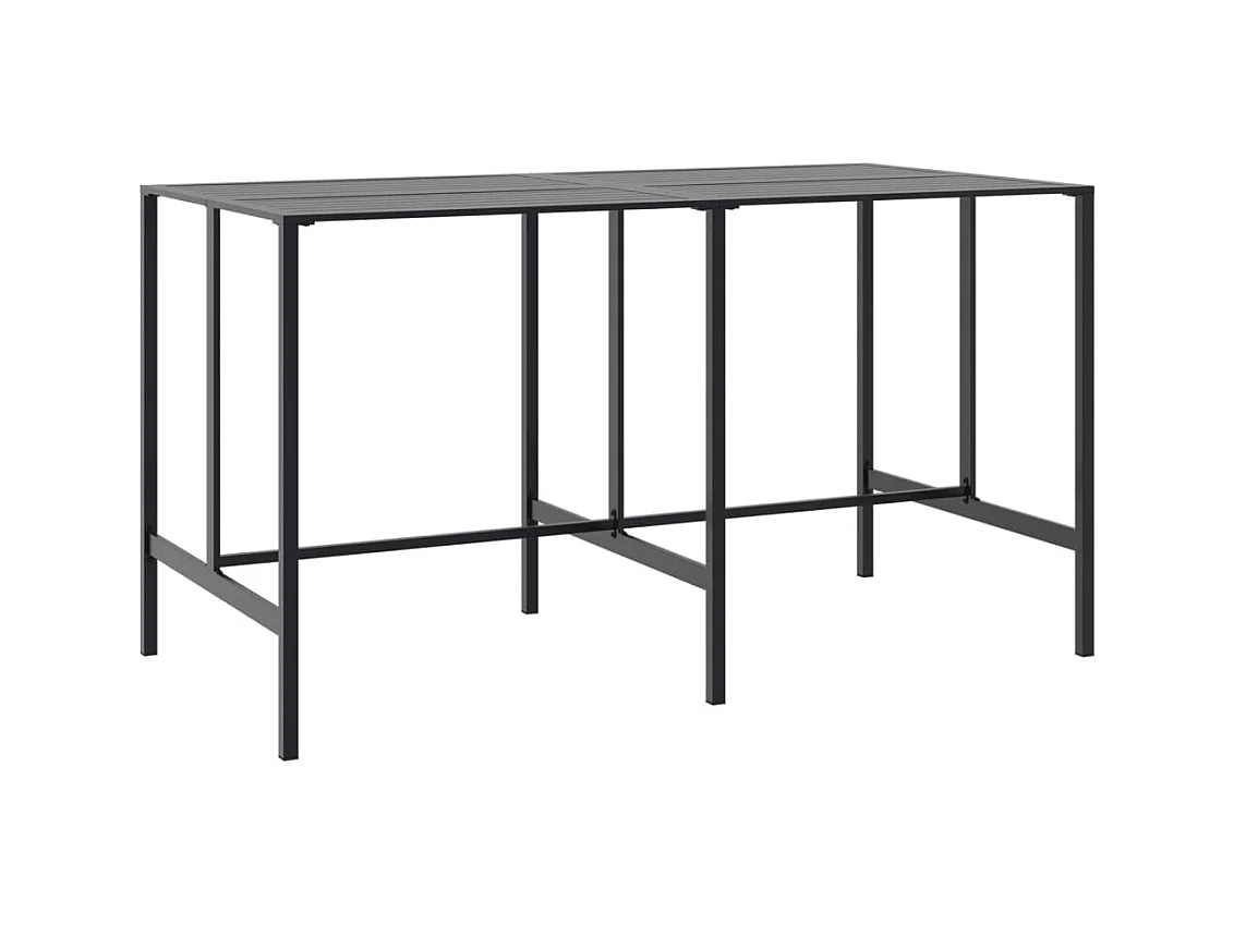 Table de bar noir 200x100x110 cm acier enduit de poudre