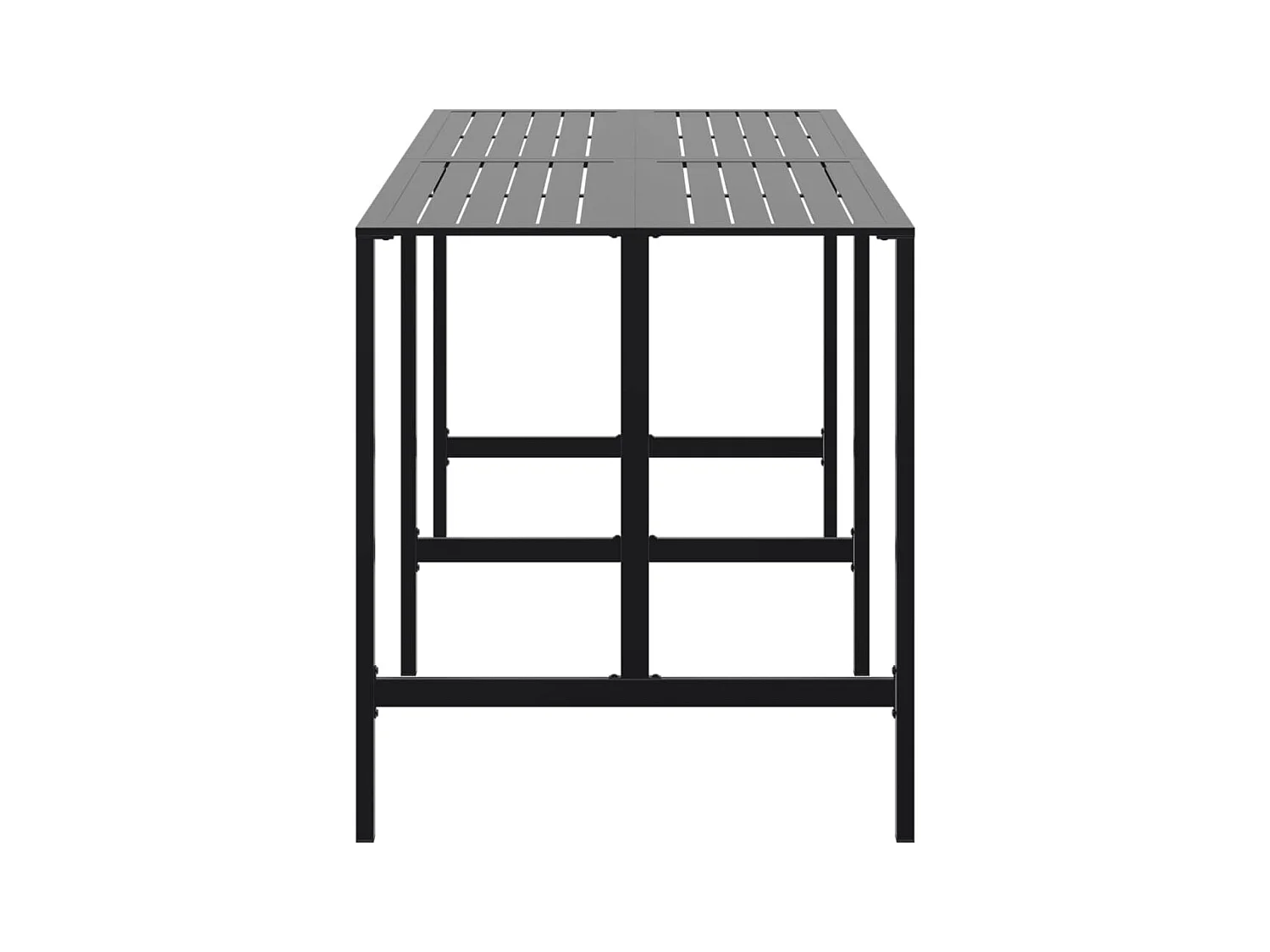 Table de bar noir 200x100x110 cm acier enduit de poudre