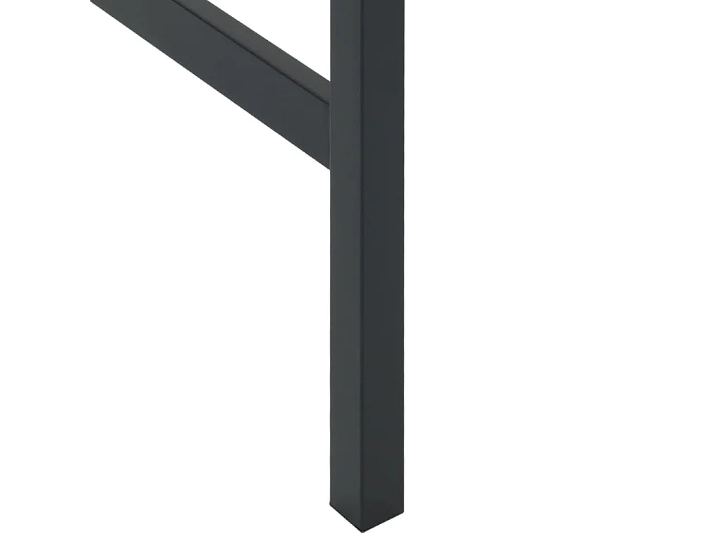 Table de bar noir 200x100x110 cm acier enduit de poudre