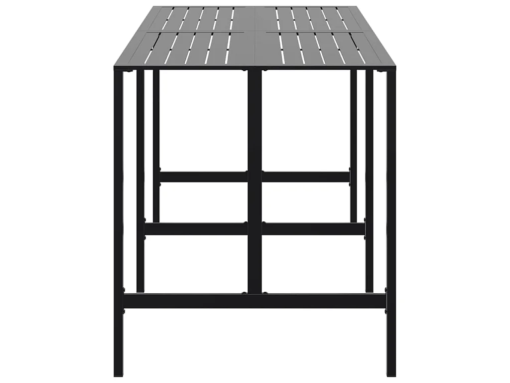 Tavolo da Bar Nero 200x100x110 cm Acciaio Verniciato a Polvere