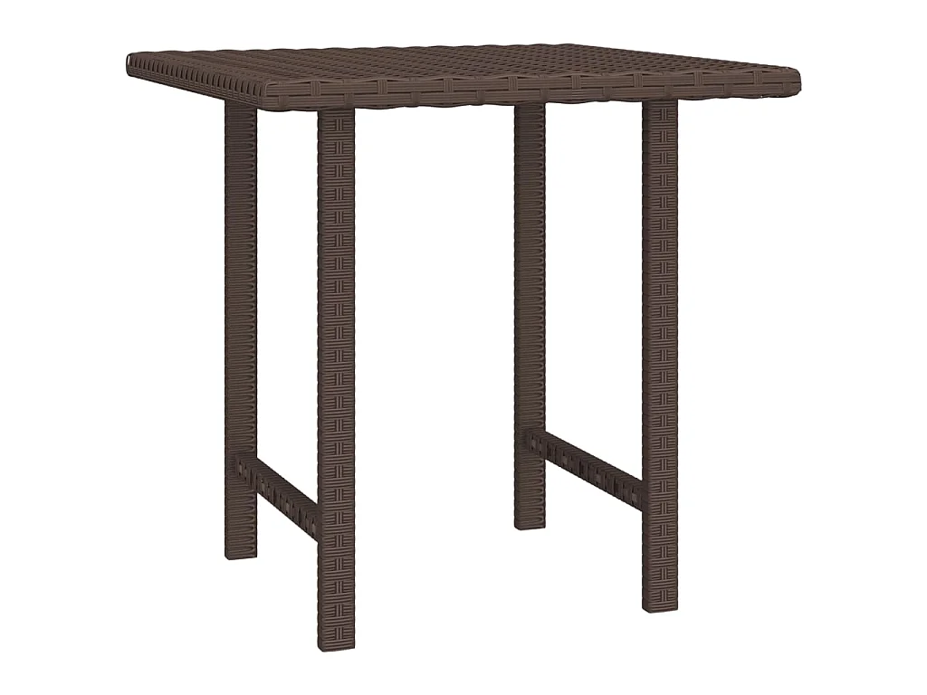 Mesas de apoio para jardim 3 pcs vime PE castanho