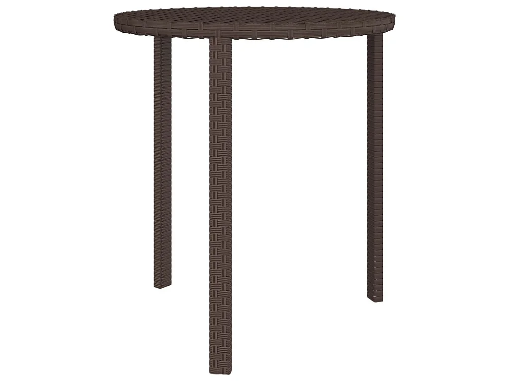 Mesas de apoio para jardim 3 pcs vime PE castanho