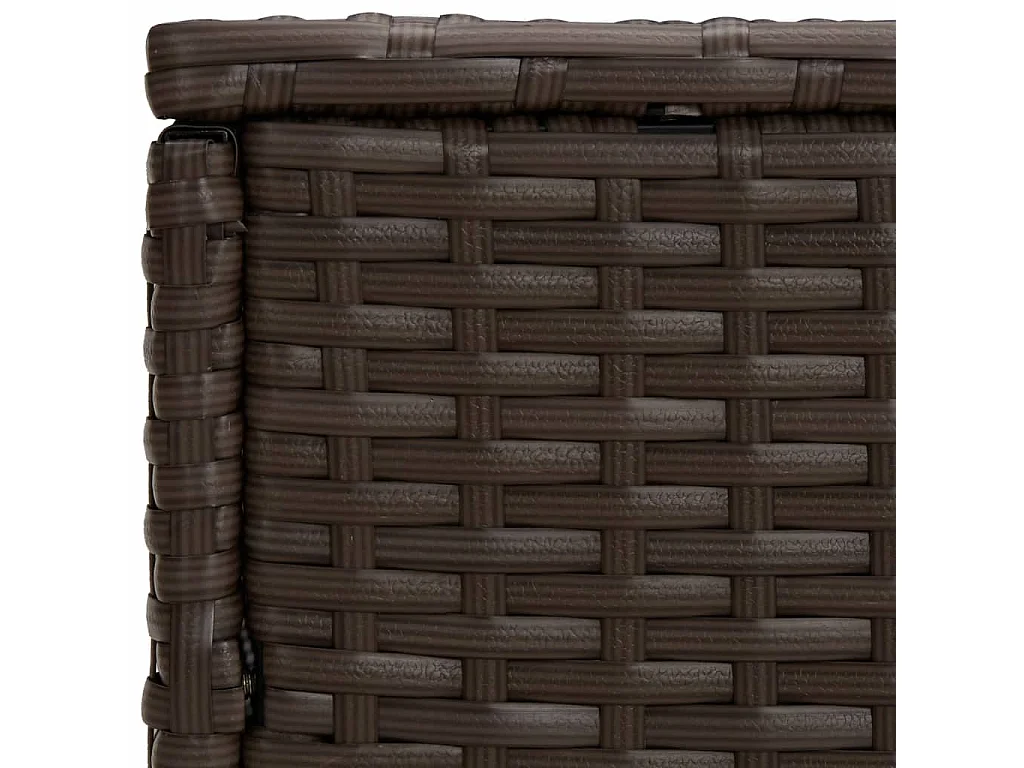 Mesas de apoio para jardim 3 pcs vime PE castanho