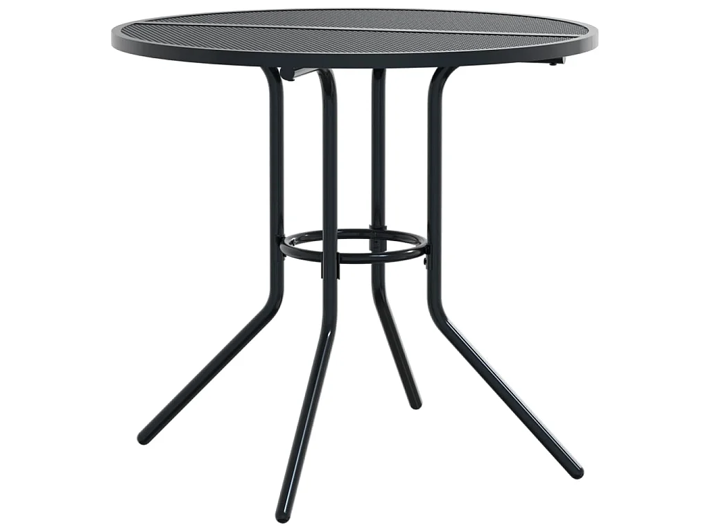 Tavolo Patio Rotondo Antracite Ø80x72,5 cm Acciaio Verniciato