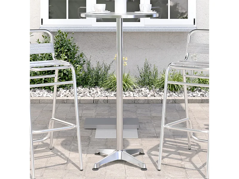 Outdoor-Bartisch Höhenverstellbar Ø59,5x70/109,5 cm Aluminium