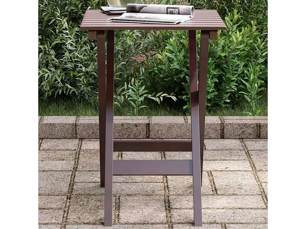 Mesa de apoio dobrável madeira de álamo maciça castanho