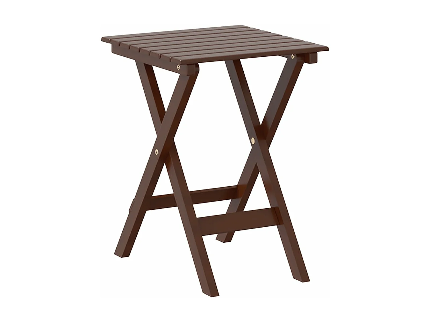 Mesa de apoio dobrável madeira de álamo maciça castanho