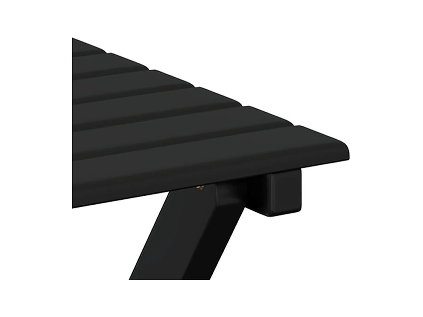 Tavolino Laterale Pieghevole Nero in Legno Massello di Pioppo