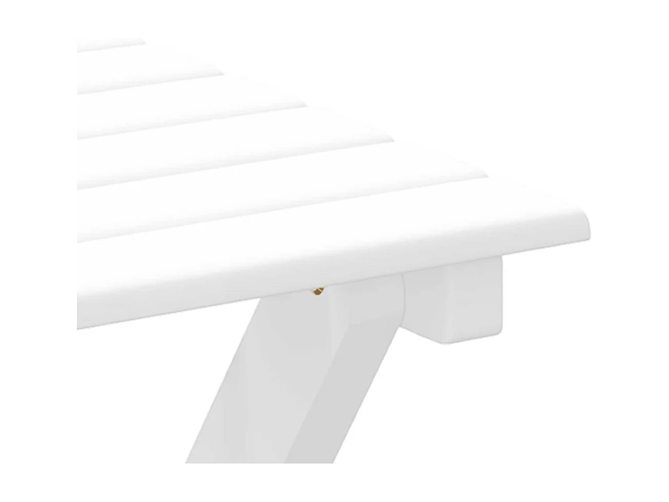 Tavolino Laterale Pieghevole Bianco in Legno Massello di Pioppo