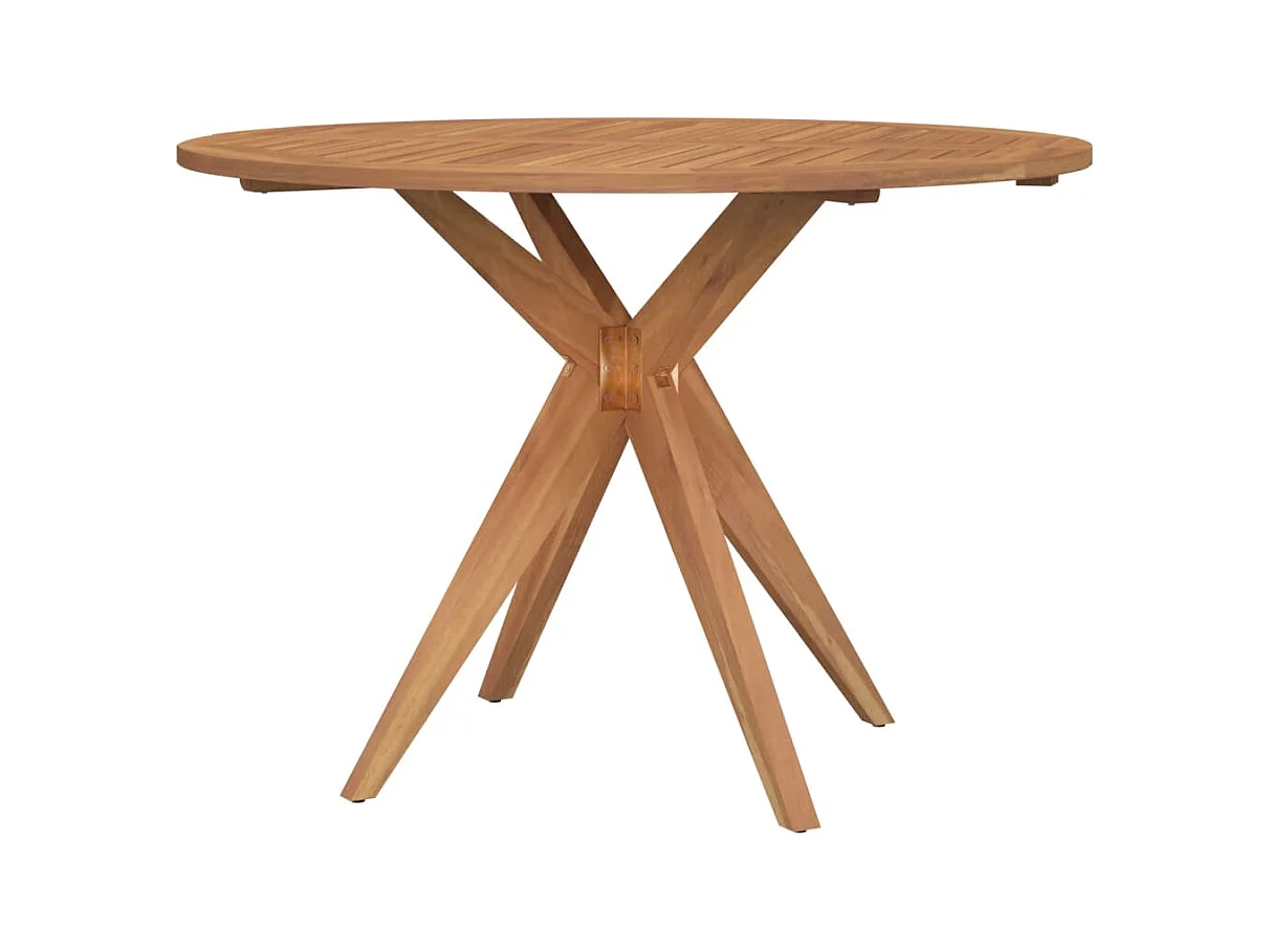 Table de jardin ronde Ø85x75 cm bois d'acacia solide