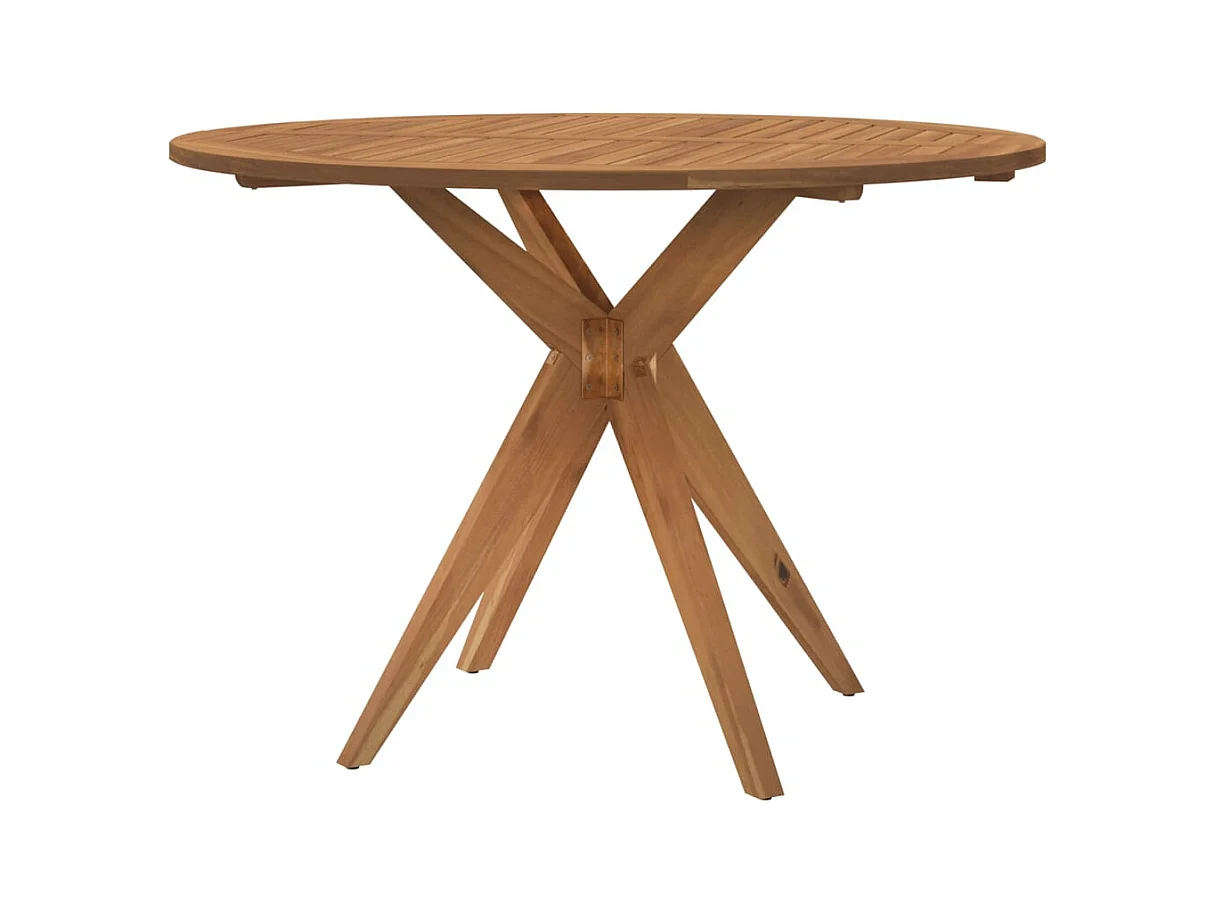 Table de jardin ronde Ø85x75 cm bois d'acacia solide