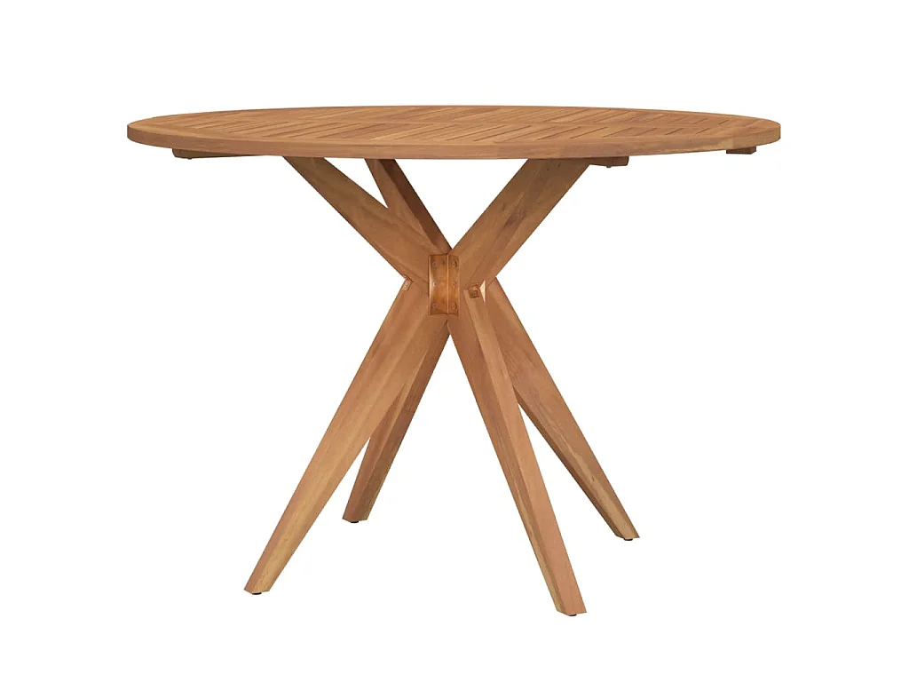Mesa de jardín redonda madera maciza de acacia Ø110x75 cm