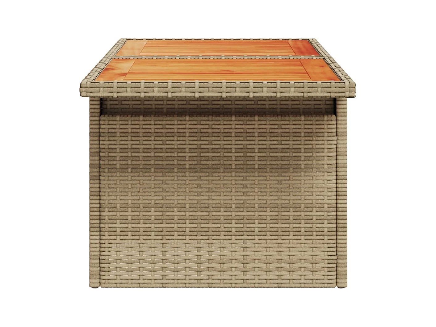 Tuintafel 100x55x73 cm poly rattan en acaciahout beige