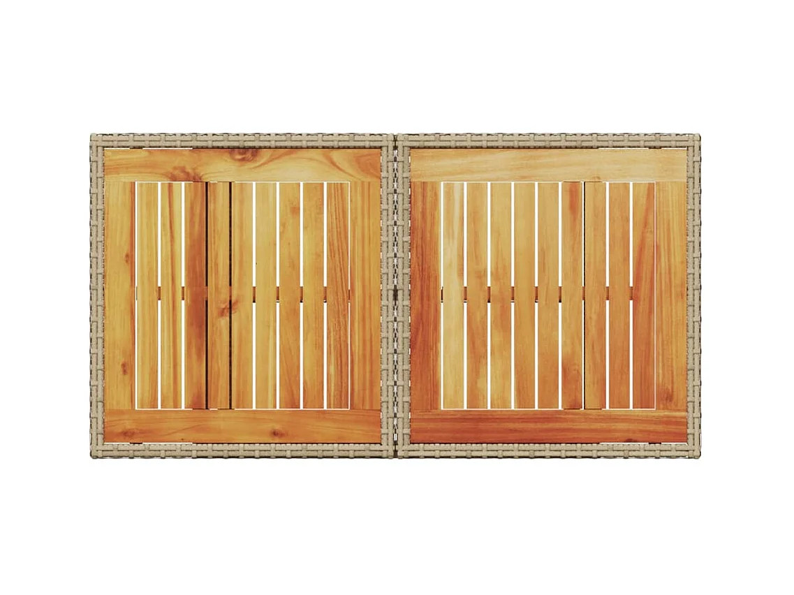 Tuintafel 100x55x73 cm poly rattan en acaciahout beige