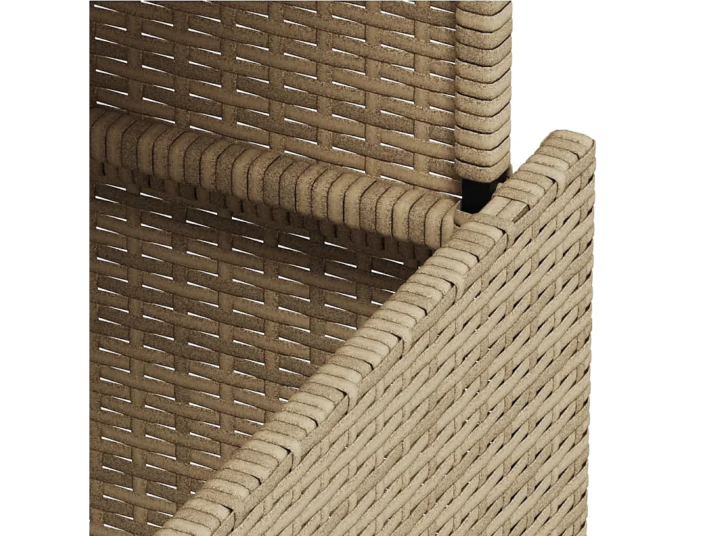 Table de jardin beige 100x55x73cm résine tressée et bois acacia