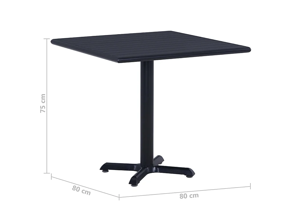 Gartentisch Schwarz 80x80x75 cm