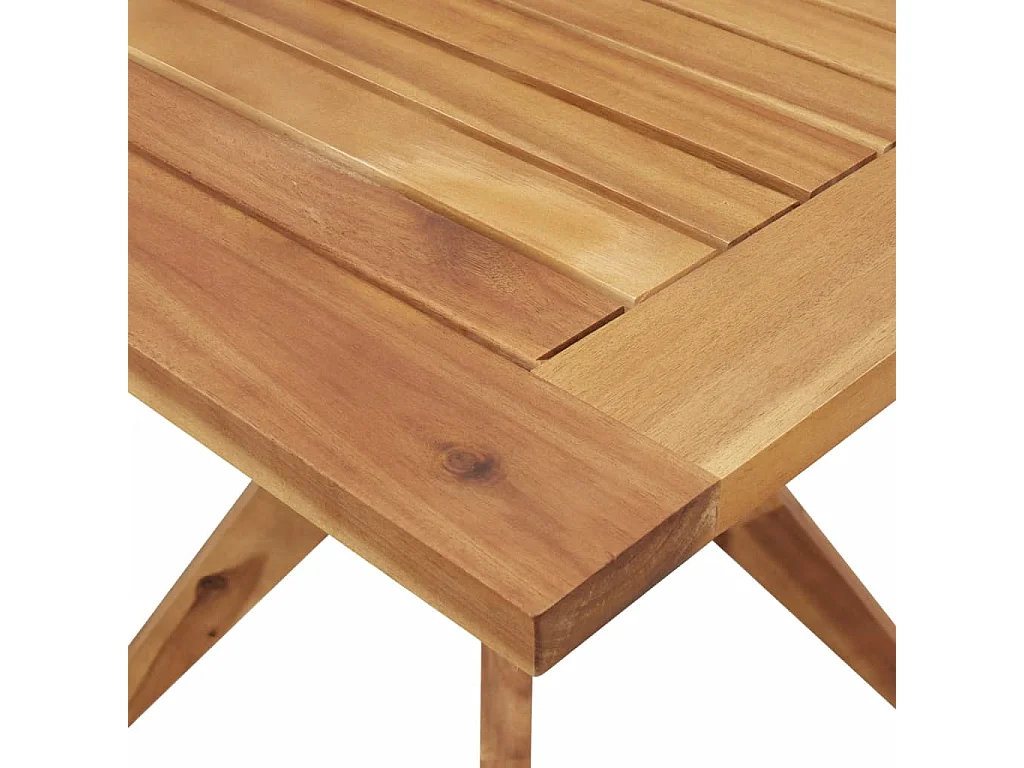 Mesa de jardín cuadrada madera maciza de acacia 110x110x75 cm