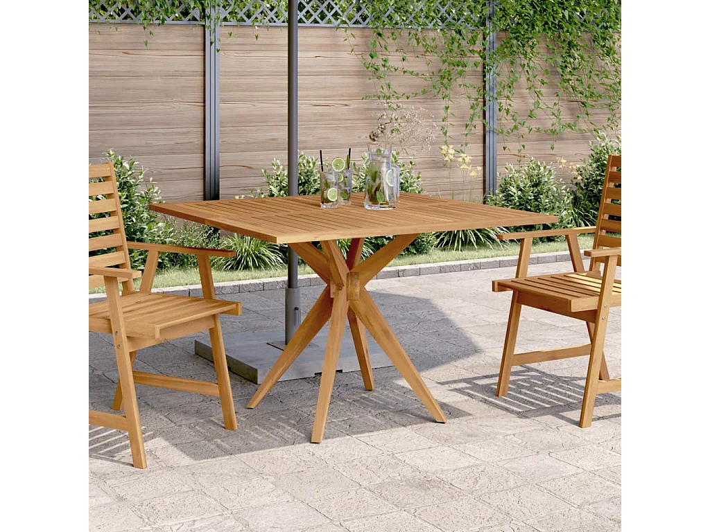 Tavolo da Giardino Quadrato 110x110x75 cm Legno Massello Acacia