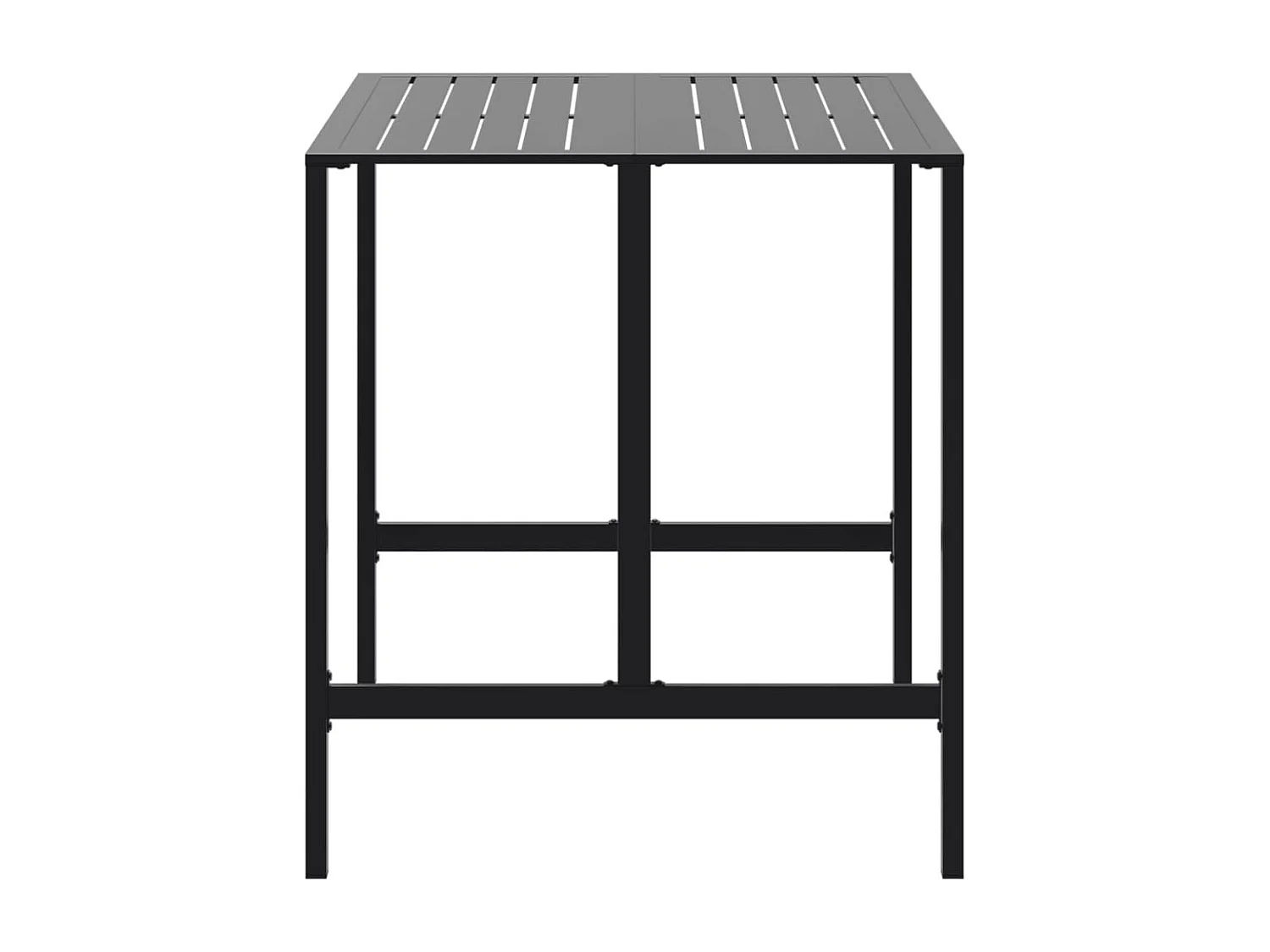 Table de bar noir 100x100x110 cm acier enduit de poudre