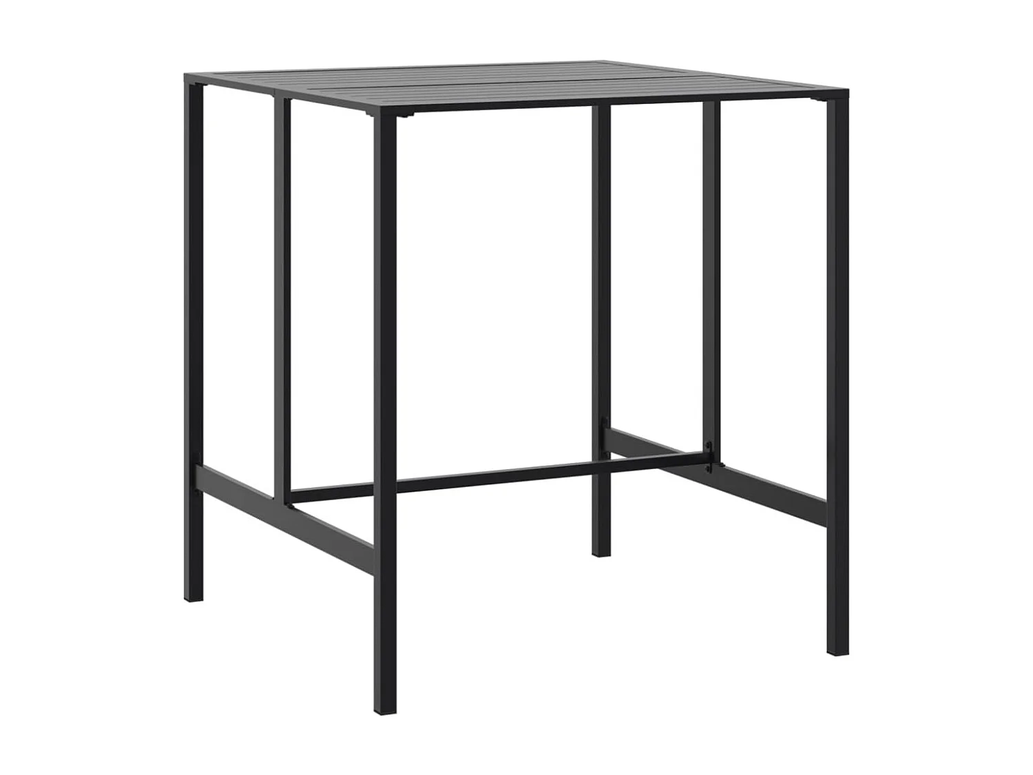 Table de bar noir 100x100x110 cm acier enduit de poudre