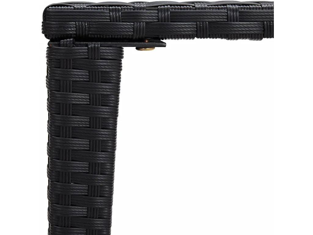 Mesas de encastrar para jardim 3 pcs vime PE preto