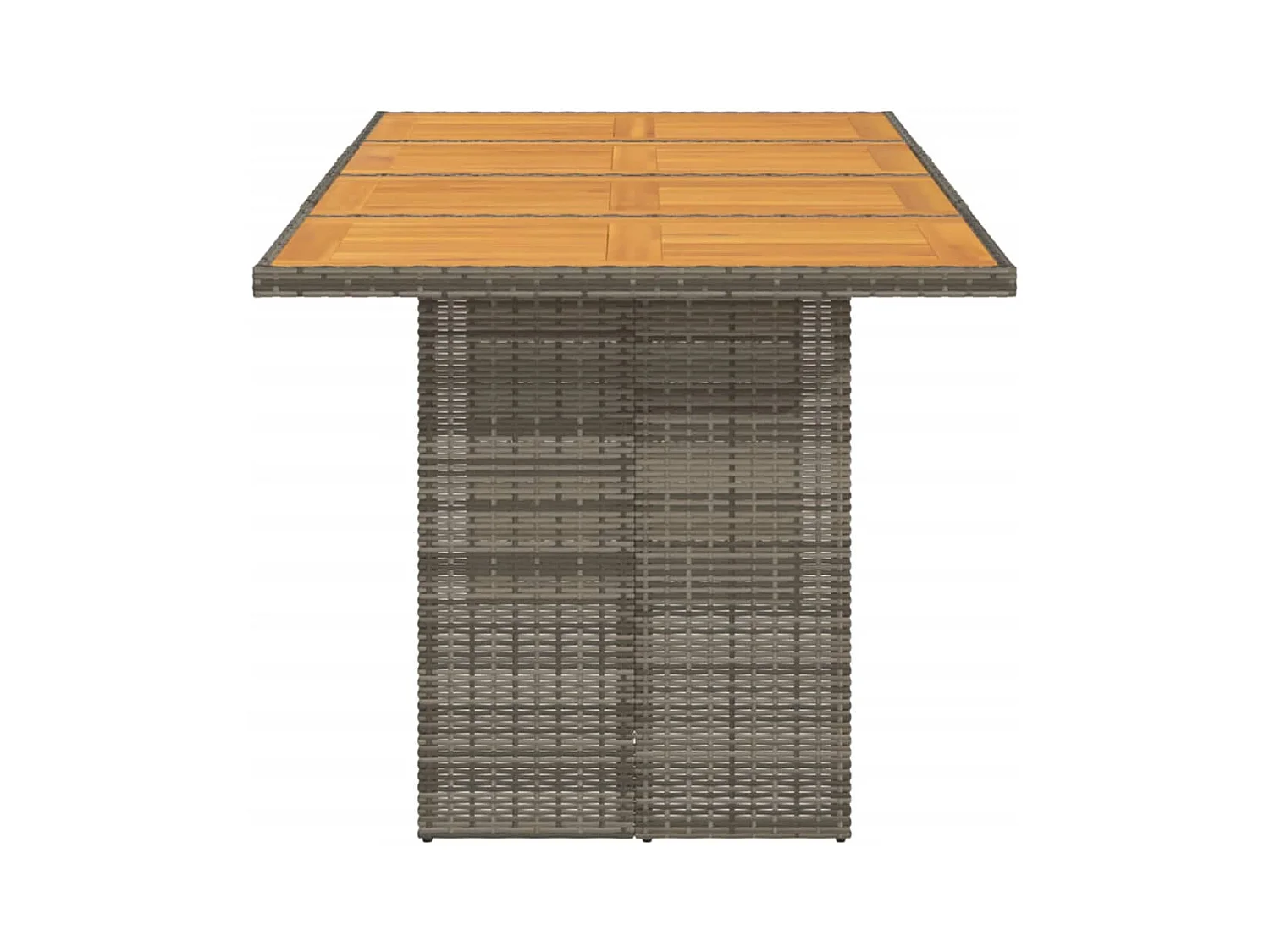 Tuintafel met acaciahouten blad 190x80x75 cm poly rattan grijs