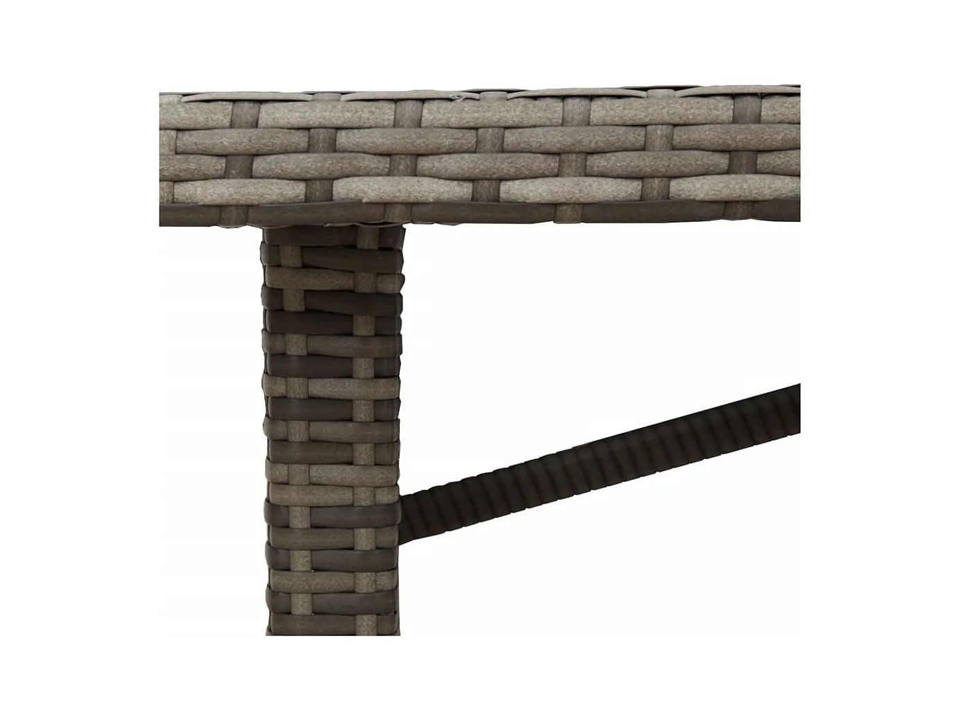 Tuintafel met acaciahouten blad 190x80x75 cm poly rattan grijs