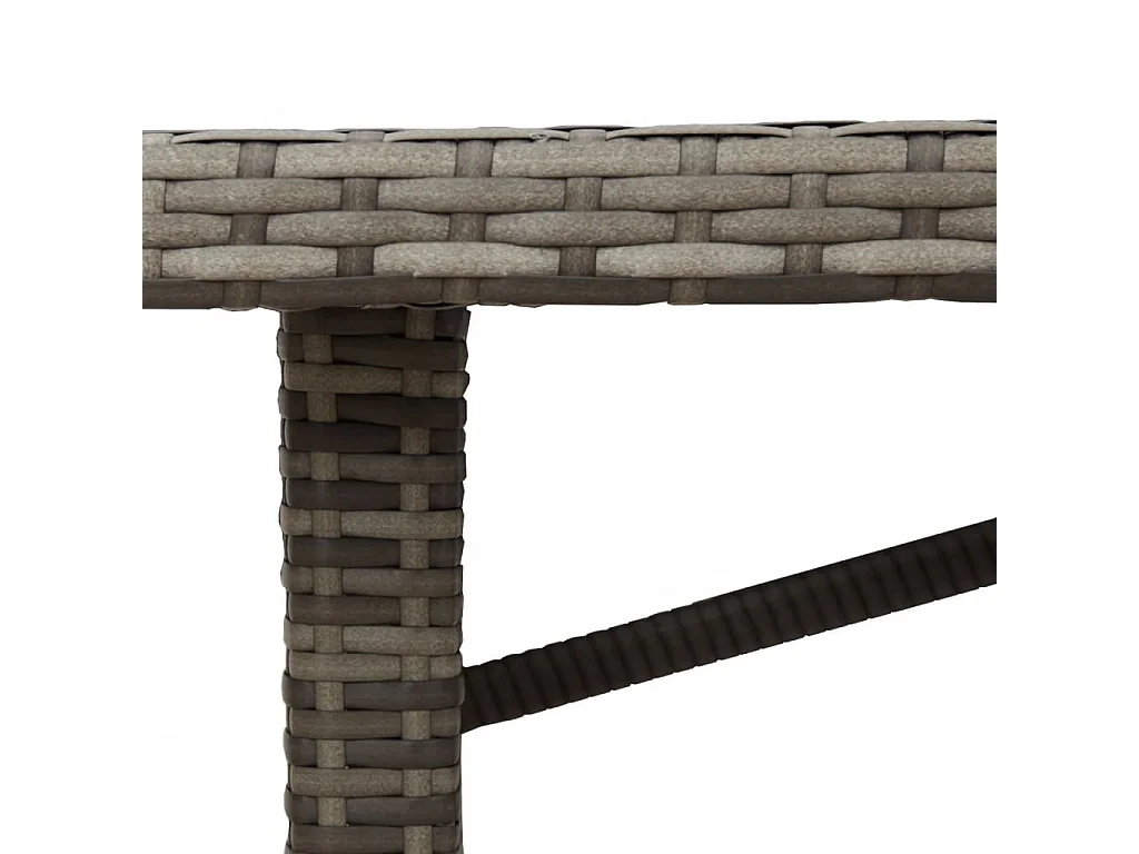 Tavolo Giardino Piano Legno Acacia Grigio 190x80x75 Polyrattan
