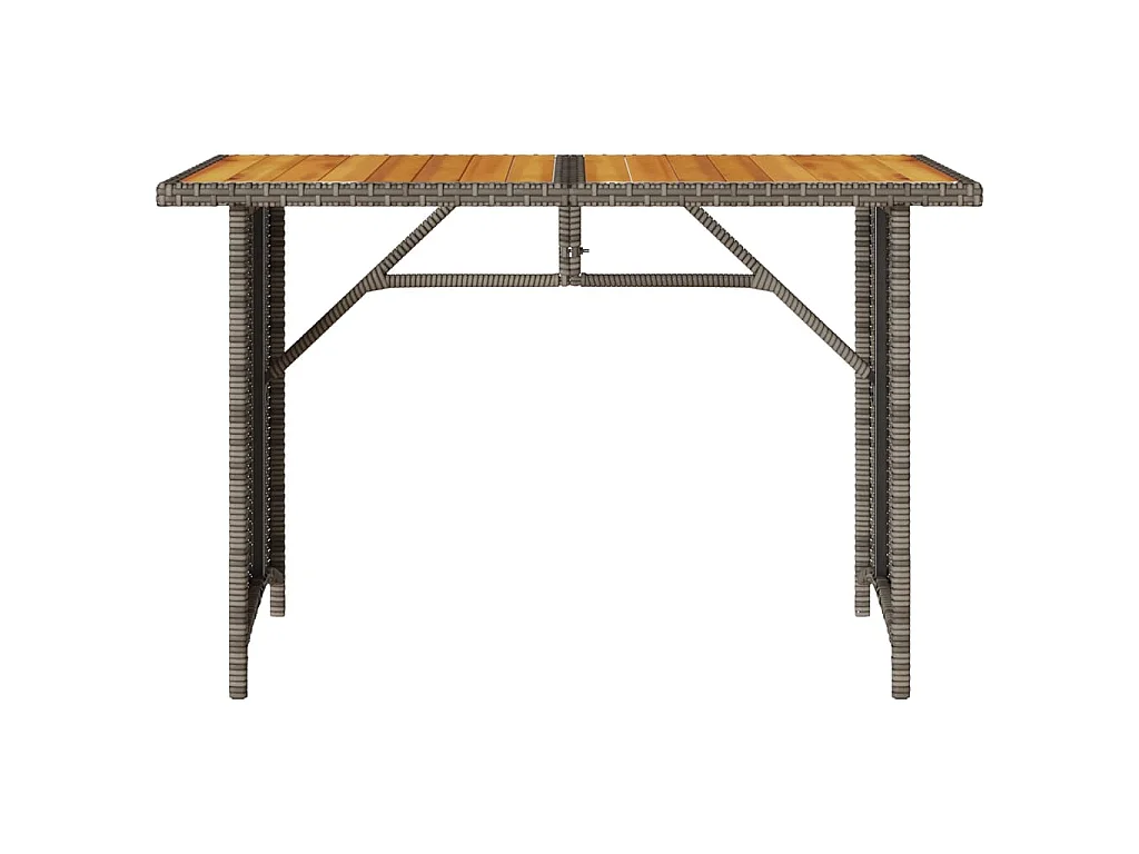 Tavolo da Giardino Piano in Legno Grigio 110x68x70cm Polyrattan