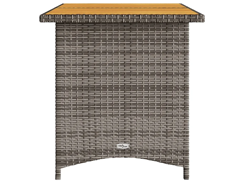 Tavolo da Giardino Piano in Legno Grigio 110x68x70cm Polyrattan