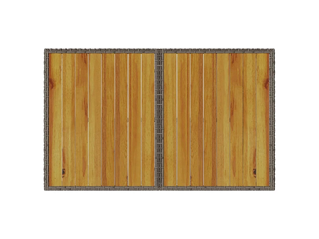 Tavolo da Giardino Piano in Legno Grigio 110x68x70cm Polyrattan