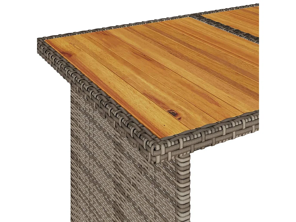 Tavolo da Giardino Piano in Legno Grigio 110x68x70cm Polyrattan