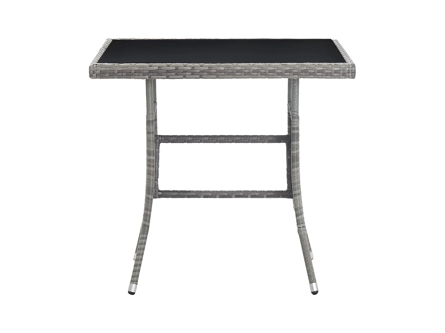 Tuintafel 80x80x74 cm poly rattan grijs