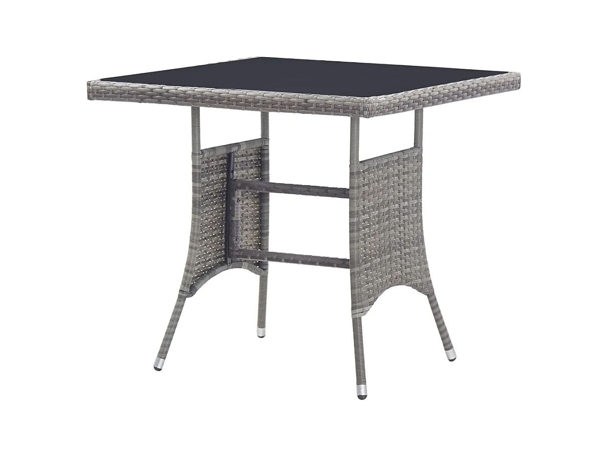 Tuintafel 80x80x74 cm poly rattan grijs